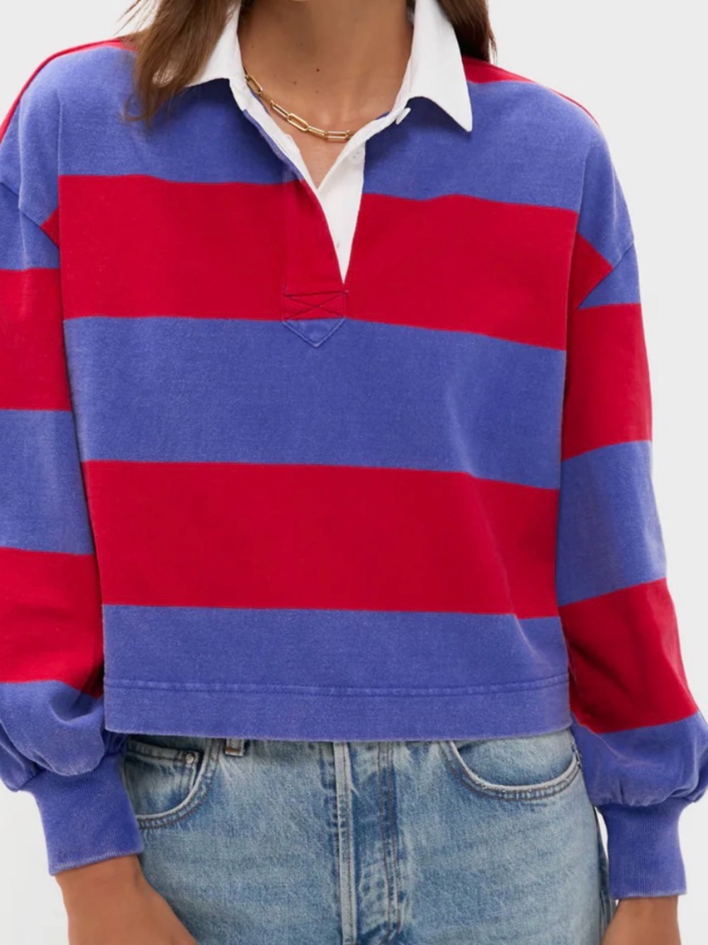 Tuckernuck Gameday Red and Blue Swiftie Rugby Polo